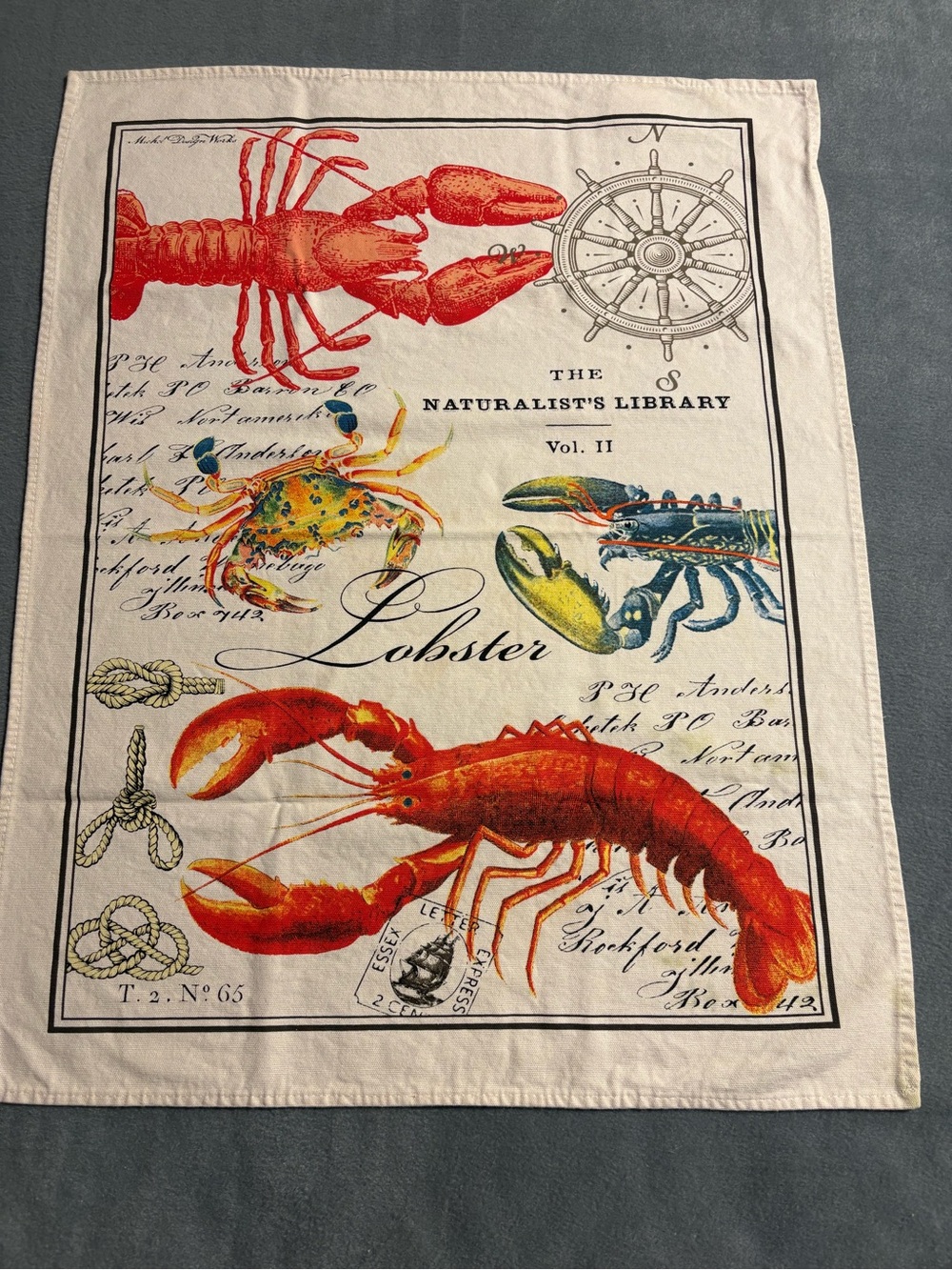 Vintage lobster kitchen towel
